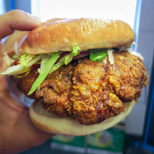 Crunchy Buttermilk Fried Chicken Burgers - White's Gourmet Fried Chicken